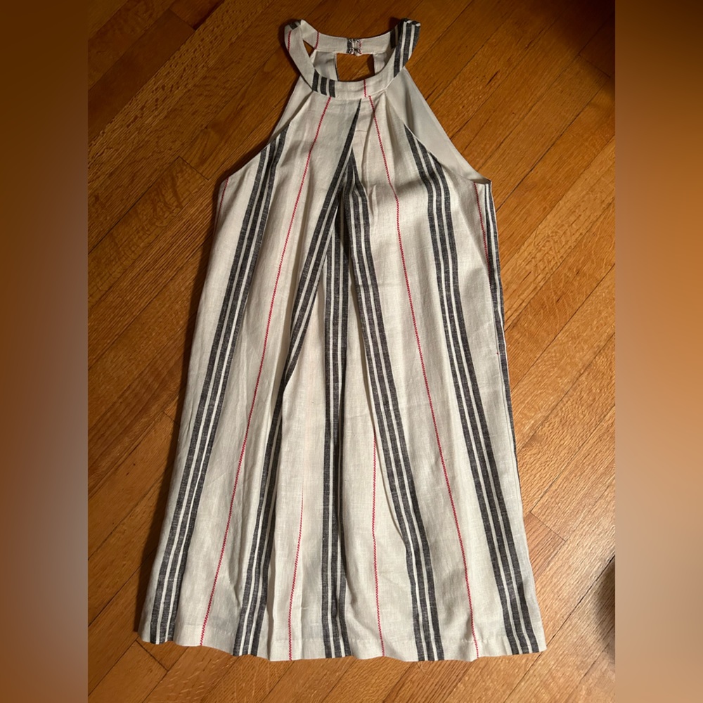 BCBGeneration NWT Striped Linen Crème Combo Dress Size XXS